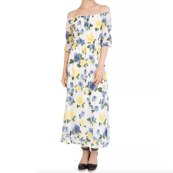 The Kooples Sport - Wild Roses Off-the-Shoulder Maxi Dress, Sz SMALL - Picture 4 of 10